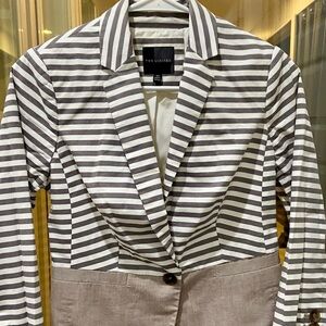 The Limited Women's Black and White Striped Blazer